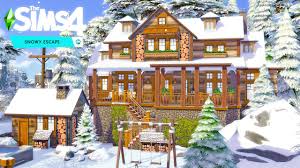Snowy Escape Inspired Winter Lodge The Sims 4 Speed Build In 2020 Winter Lodge Sims 4 House Plans Sims 4