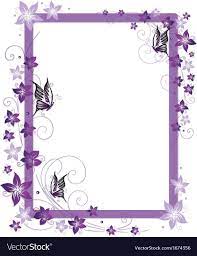 Beautiful Frame With Purple Flowers And Butterfly Download A Free Preview Or High Quality Adobe Illustra Flower Frame Butterfly Frame Simple Background Images