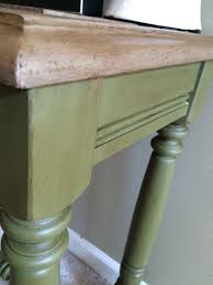 Annie Sloan Olive Green Coco With Dark Wax Console Table Therustysoprano On Faceboo Painted Kitchen Tables Rustic Dining Furniture Green Painted Furniture