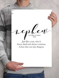 Nephew Definition Prints Printable Word Posters Gift For A Etsy In 2020 Word Poster Nephew Quotes Funny Definition