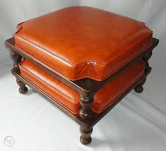 Nightstand features single drawer with shelf below, beveled edges, and. Vintage Marked Ethan Allen Pair Mid Century Wood Stacking Foot Stools Ottomans 503637092