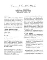 Around one in 10 patients admitted to intensive care is now being sent to a different hospital. Pdf Autonomously Semantifying Wikipedia