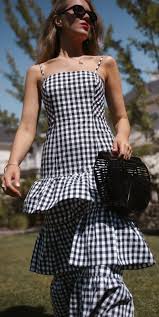 Black And White Gingham Maxi Dress 30 Dresses In 30 Days Day 22 Backyard Bbq Black And White Gingham Checkered Spaghetti Strap Tiered Ruffle Maxi Dress Fashion Barbecue Outfit Nyc Fashion