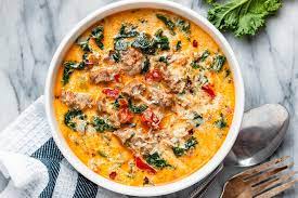 They are comfort food at it's best and sure to be a hit! Instant Pot Keto Tuscan Soup Recipe Keto Soup Recipe Eatwell101