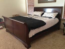 Some sleigh beds also include a footboard with a similar curve. King Size Cherry Wood Sleigh Bed With Theraputic Mattress Ebay