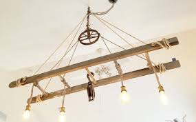 Oath skins, world 7, and long island's questline! Kitchen Island Light Fixture From Antique Ladder And Pulleys Light Sockets And Wra Lighting Fixtures Kitchen Island Long Ceiling Lights Kitchen Ceiling Lights