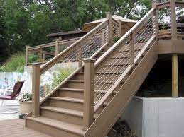 Marvelous Amazing 30 Unique Outdoor Wooden Stairs Ideas That Will Enhance Your Garden Beauty Https Fre Outdoor Stair Railing Deck Stair Railing Stair Railing