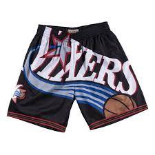 .@drake was wearing @sixers shorts! Big Face Shorts Philadelphia 76ers Shop Mitchell Ness Bottoms And Shorts Mitchell Ness Nostalgia Co