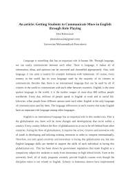 If you want to learn masa depan in english, you will find the translation here, along with other translations from malay to english. Pdf An Article Getting Students To Communicate More In English Through Role Playing