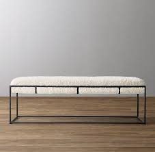 Kellen Sherpa Wide Bench Graphite Furniture Ranch Furniture Bench