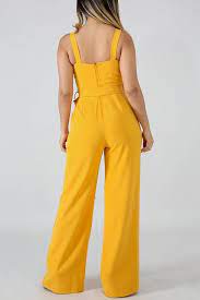 Casual Buttons Decorative One Piece Jumpsuit With Belt Flattering Plus Size Dresses Fashion Jumpsuit