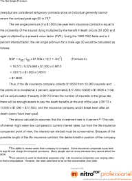 This would leave your family possibly with a. The Mathematics Of Life Insurance The Net Single Premium Investigate The Component Parts Of The Life Insurance Premium Pdf Free Download