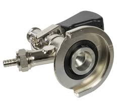 D-Style Keg Coupler | Sanke Keg Beer Tap | Stainless Steel Body & Probe |  Prv | Gas Barb Included | Morebeer