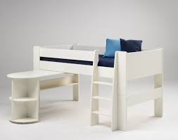 Niedriger fallschutz und deswegen nicht für kinder geeignet; Halbhohes Bett Kinderbett Anbauschreibtisch Mdf Weiss Hochbett Schreibtisch Lanatura