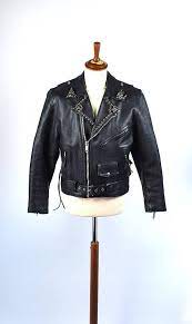 Hand Made Black Genuine Leather Jacket Black Studded Front Zipper For Men Leather Jacket Jackets Leather Jacket Black