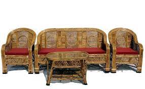 Olx pakistan offers online local classified ads for sofa & chairs. Hm Services Bamboo Cane 3 1 And 1 Sofa Set With Table Brown Standard Size Amazon In Furniture