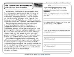 The Product Quotient Connection 3rd Grade Reading Comprehension Worksheet Free Reading Comprehension Worksheets Reading Comprehension Worksheets Third Grade 3rd Grade Reading Comprehension Worksheets