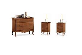 Solida struttura e ampio spazio interno. Gruppo 1 Como Classico In Legno E 2 Comodini Classici In Legno Arte Povera