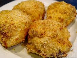 The breaded chicken is covered in cheddar cheese, baked, then topped with cheese sauce. Oven Baked Chicken Breast Recipes With Mayo