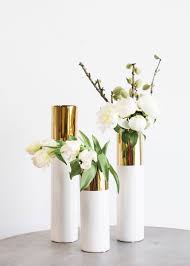 White Metallic Gold Cylinder Wedding Floral Vases Afloral Com Floral Vase Flower Vases Flower Vase Diy