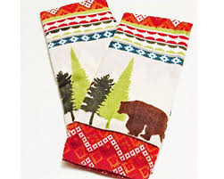 Robot Check Woodland Forest Kitchen Linens Sets Holiday Time