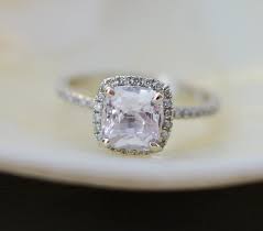 Poppy finch freshwater pearl & white sapphire ring. White Sapphire Engagement Ring Cushion Cut Sapphire Ring Square Cushion 14k White Gold Diamond Ring 1 5t Sapphire Ring By Eidelprecious