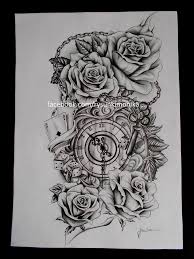 Tattoo S Tekenen Clock And Roses Tattoo Drawings Tatuagem Tatuagem Fechamento De Braco Tatuagem Masculina Braco