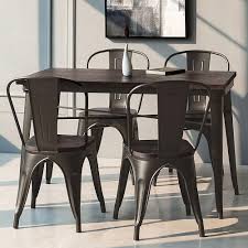 Reliably constructed, they will be a chic accentuation for years to come. Durable And Stackable 4 Pcs Metal Dining Side Chair Set With Wood Seat On Sale Overstock 33959386