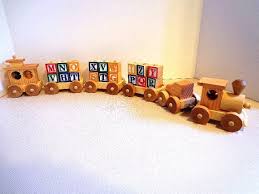 Wooden Toy Alphabet Train Set Hand Made All Natural Heirloom Quality Classic Educational Toy 6 Ca Wooden Toys Wooden Toy Train Eco Friendly Kids Toys