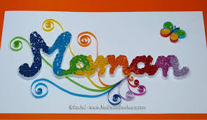 Maman Bricolage D Un Mot En Quilling Et Cadre Pour La Fete Des Meres Idee Cadeau Fete Des Meres Original Carte De Fete Cadeau Fete Des Meres