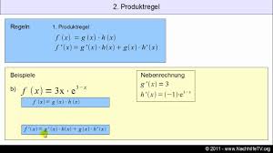 Die produktregel definiert sich folgendermaßen: Produktregel Exponentialfunktionen Ableiten Wie Ein Profi Youtube