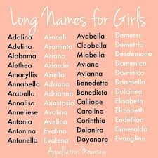Long Female Names Baby Girl Names Name Inspiration Pretty Names