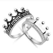King Queen Crow Ring Set Gold Crown Ring Gold Crown Ring Set 925k Silver Decorated With High Quality Zircon King Ring Queen Rings Topaz Engagement Ring