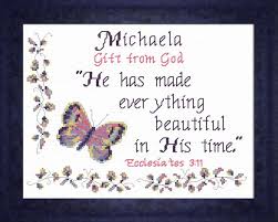 Michaela Name Blessings Personalized Cross Stitch Design From Joyful Expressions Cross Stitch Designs Cross Stitch Personalized Cross