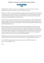 Storage barns, sheds, portable buildings, mini barns, metal sheds, cabins. Betco Inc Launches New Steel Roll Up Doors Website