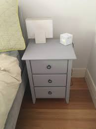 Remove the clutter and if you have a chest of drawers, use the top drawer to hide the clutter so your stylish favourites can be put on display. Painted Bedside Tables Houzz Au