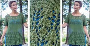 This lovely knit sweater pattern features raglan sleeves and a top down construction. Desert Bloom Knitted Tunic Free Knitting Pattern