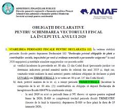 Din 2016 formularul 112 prin care se declara impozitul pe venituri din salarii si contributiile sociale obligatorii, se depune doar online. Schimbarea Vectorului Fiscal La Inceputul Anului 2020 Stabilirea Perioadei Fiscale Pentru DeclaraÈ›ia 112 ObligaÈ›ii Cabinetexpert Ro Blog Contabilitate