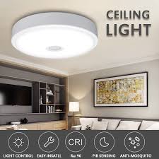 Motion sensor home garage shop light is strong enough ambient light with motion sen. Led Flush Mount Ceiling Light Motion Sensor Round Ceiling Lamp For Hallway Porch