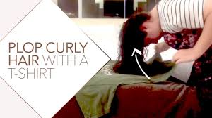 This is key to minimize frizz—or. How To Plop Curly Hair With A T Shirt Youtube