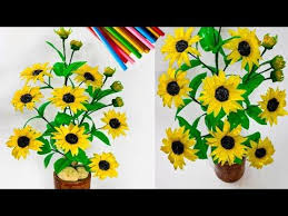 Biji bunga matahari saya beli online di shopee,kira2 ada 7 jenis : Cara Membuat Bunga Matahari Hias Dari Sedotan Kreatif Beautiful Sunflower With Straws Youtube Bunga Buatan Sendiri Bunga Kreatif