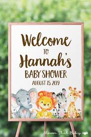 Safari Themed Baby Shower Welcome Sign Printable Welcome Sign Or Poster Size Safaribabyshower Babys Safari Baby Shower Baby Shower Welcome Sign Baby Shower