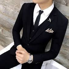 Black wedding suits for men peaked lapel double breasted prom suits big and tall blazer jacket men costume mariage homme 2 piece coat+pant. Big Sale Big Discount High Quality Men Black Gold Tuxedo Men Suit Black 3 Pieces Mens Formal Suits Costume Homme Wedding Suits For Men Mens Suits Sell With Discount 11 Men S Clothing