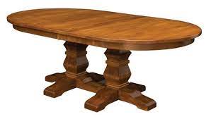 Our amish double pedestal dining tables are available in a variety of solid american hardwoods which you may customize with the stain of your choice. Bloomington Double Pedestal Dining Table From Dutchcrafters Amish