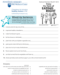 Healthy Scrambled Sentences National Nutrition Month Sentence Unscramble Nutrition Month