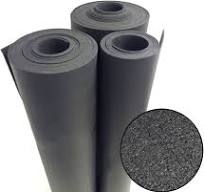 Rubber-Cal Rolled Rubber Floors - 9.5mm x 4ft Wide x 6ft Long Rolls - Black  Rubber Mat