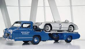 The Special High Speed Transporter For Racing Cars Was A One Of A Kind Specimen Built By The Mercedes Benz Testing Dep Benz Mercedes Benz Mercedes Benz Classic