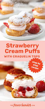 Simple And Gorgeous Strawberry Cream Puffs With Craquelin With Step By Step Instructions A Light Desse In 2020 Strawberry Cream Puffs Dessert Recipes Fudge Recipes