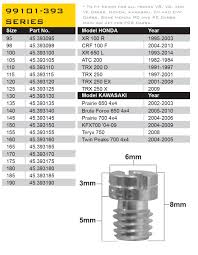 Prox Keihin 99101 393 Series Main Jet Various Sizes Pack Of 5