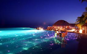 Check spelling or type a new query. Hd Wallpaper Hotel Swimming Pool Beach Water Glowing Sky Maldives Wallpaper Flare